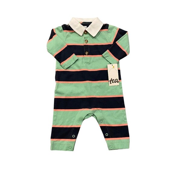 Tea Collection Baby Boy's Striped Romper - Size 0-3 months - New! - Picture 1 of 1